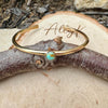 Kingman Turquoise Brass Cuff • 6mm Stone • Hand‑Forged Southwest Jewelry • Adjustable
