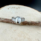 White Buffalo Ring • Southwest Sterling Silver Textured Band • 8×10 Oval Cabochon