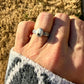 White Buffalo Ring • Southwest Sterling Silver Textured Band • 8×10 Oval Cabochon