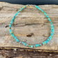 Turquoise & Navajo Pearl Sterling Silver Anklet | Dainty Boho Southwest Ankle Bracelet