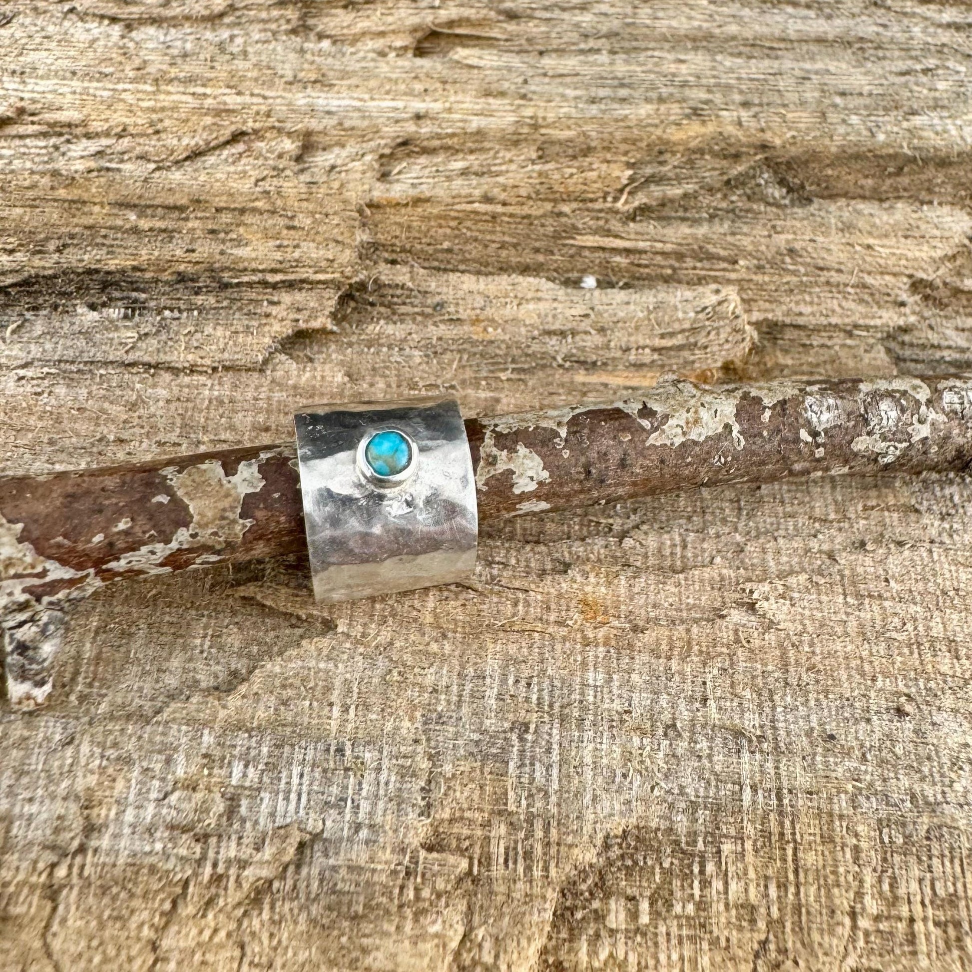 Turquoise Sterling Silver Ear Cuff | Wide Conch Band | No-Piercing Earring