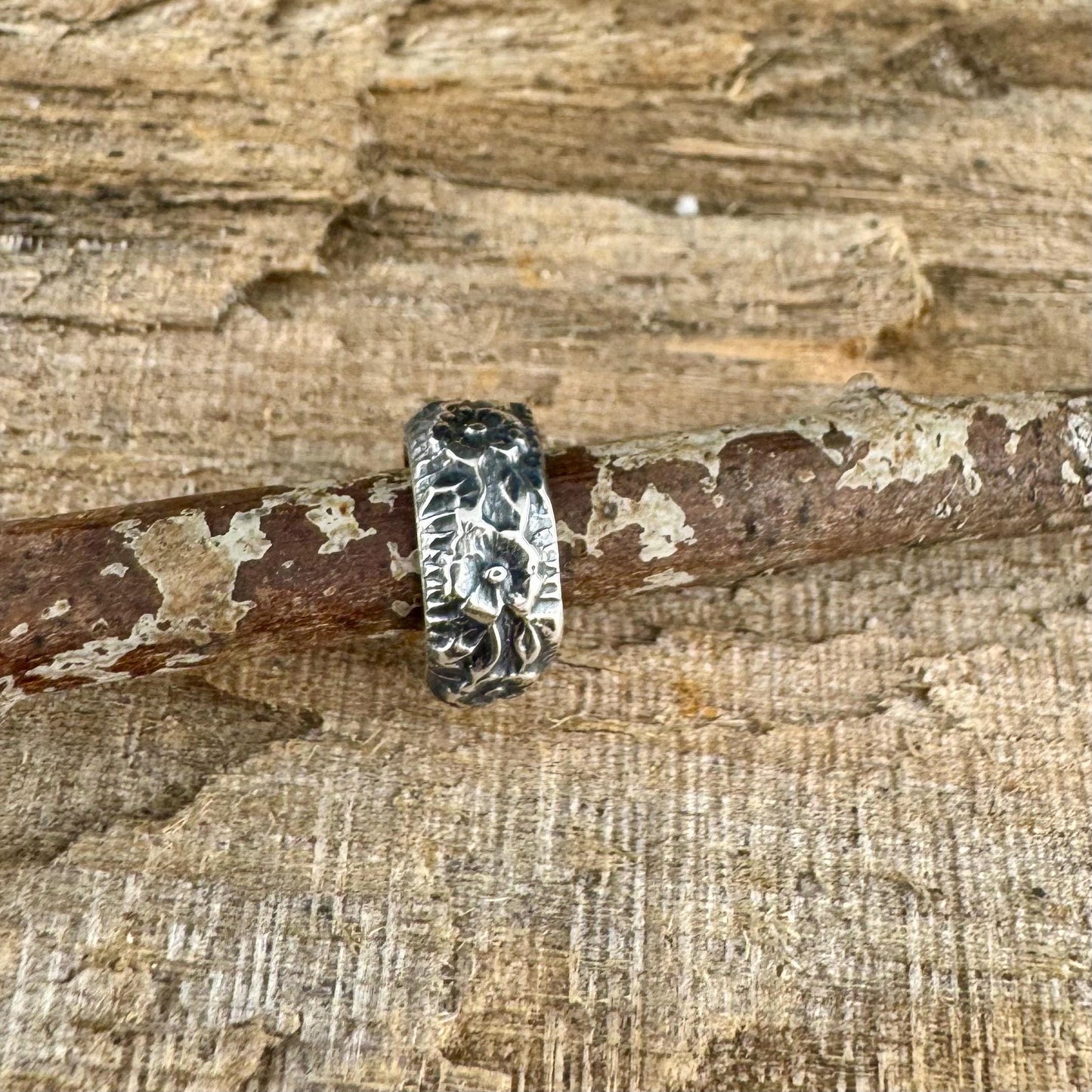 Sterling Silver Floral Ear Cuff | Wide Conch Band | No-Piercing Earring
