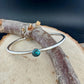 Blue Moon Turquoise Sterling Silver Bracelet –Cabochon Handmade Adjustable Cuff Jewelry