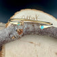 Dainty Brass Turquoise Cuff Bracelet - 4mm Kingman Double Bezel Reverse Design
