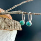 Kingman Turquoise Lever Back Earrings • 6mm Round Cabochon • Sterling Silver Dangle