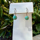 Kingman Turquoise Lever Back Earrings • 6mm Round Cabochon • Sterling Silver Dangle