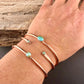 Kingman Turquoise Copper Cuff Bracelet Set • Hand‑Forged Stack of 3 Gemstone Cuffs