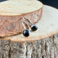 Sterling Silver Lever-Back Black Onyx Earrings • 6mm Round Cabochon • Minimalist Style