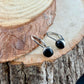 Sterling Silver Lever-Back Black Onyx Earrings • 6mm Round Cabochon • Minimalist Style