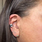 Sterling Silver 3mm Onyx Ear Cuff | Wide Conch Band | No-Piercing Earring