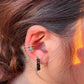 Sterling Silver 3mm Genuine Turquoise Ear Cuff | Wide Conch Band | No-Piercing Earring