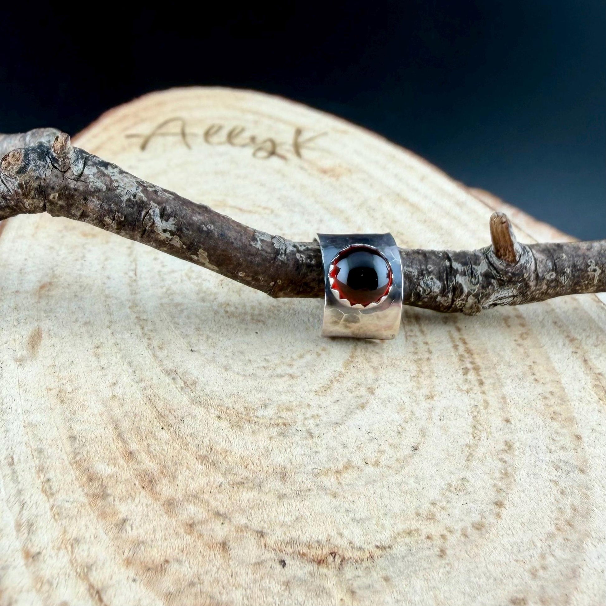 Garnet 6mm Ear Cuff • Stylish Sterling Silver Faux Conch Wrap - No Piercing Required
