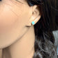 Turquoise Stud Earrings Sterling Silver • 4mm Kingman Turquoise Blue Green Cabochon Posts