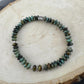 African Turquoise Jasper Bracelet: Sterling Silver, Boho Stretch Gemstone