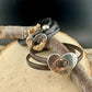 Leather Wrap Bracelet • Embossed Design • Silver Heart • Magnetic Clasp
