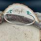 Sterling Silver Turquoise Cuff Bracelet • 6mm Kingman Double Bezel • Reverse Design
