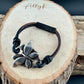 Black & Brown Leather Bracelet • Butterfly Wrap • Rustic Double Strand