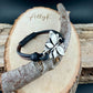 Black & Brown Leather Bracelet • Butterfly Wrap • Rustic Double Strand