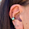 Genuine Turquoise Ear Cuff 4mm–6mm • Sterling Silver Faux Conch • No Piercing Needed
