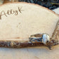 White Buffalo Ring • Southwest Sterling Silver Textured Band • 8×10 Oval Cabochon