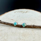 5mm Turquoise Stud Earrings Sterling Silver • Kingman Turquoise Blue Green Cabochon Posts