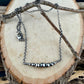 Sterling Silver Desert Pearl Bar Choker | Dainty Southwestern Necklace | Shiny or Oxidized Chain