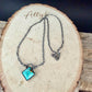 Kingman Turquoise Pendant Necklace • 10mm Turquoise Stone • Sterling Silver Mariner Chain