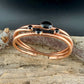 Black Onyx Copper Cuff Bracelet Set • Hand‑Forged Stack of 3 Gemstone Cuffs