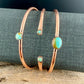 Kingman Turquoise Copper Cuff Bracelet Set • Hand‑Forged Stack of 3 Gemstone Cuffs