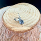 Sterling White Buffalo Lever Back Earrings • 6mm Round Cabochon • Minimalist Black-White Stone