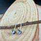 Sterling White Buffalo Lever Back Earrings • 6mm Round Cabochon • Minimalist Black-White Stone