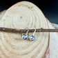Sterling White Buffalo Lever Back Earrings • 6mm Round Cabochon • Minimalist Black-White Stone