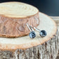 Sterling White Buffalo Lever Back Earrings • 6mm Round Cabochon • Minimalist Black-White Stone