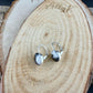 Sterling Lever-Back White Buffalo Earrings • 8x10 Oval Cabochon with Black-White Matrix
