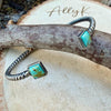 Kingman Turquoise Cuff Bracelet | Sterling Silver Reverse Cuff | Southwestern Jewelry