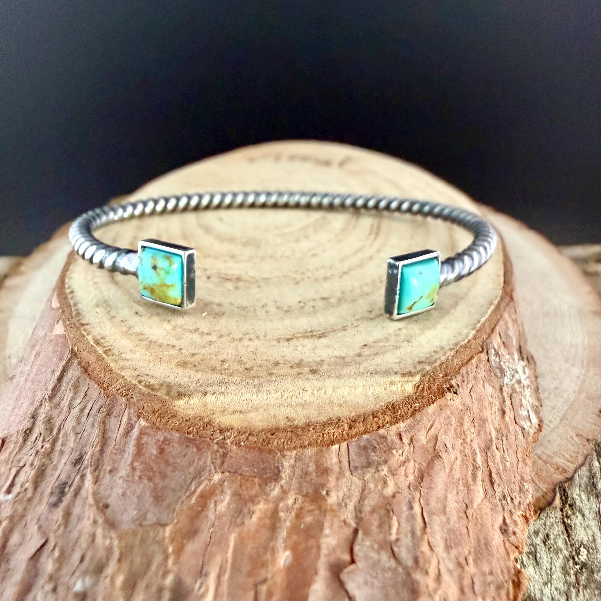 Kingman Turquoise Cuff Bracelet | Sterling Silver Reverse Cuff | Southwestern Jewelry