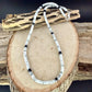 White Howlite & Black Onyx Necklace | Sterling Silver Beaded Necklace | Unisex Minimalist Jewelry