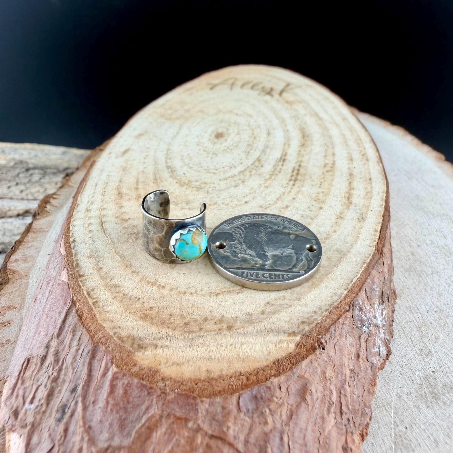 Turquoise 6mm Ear Cuff • Stylish Sterling Silver Faux Conch Wrap - No Piercing Required