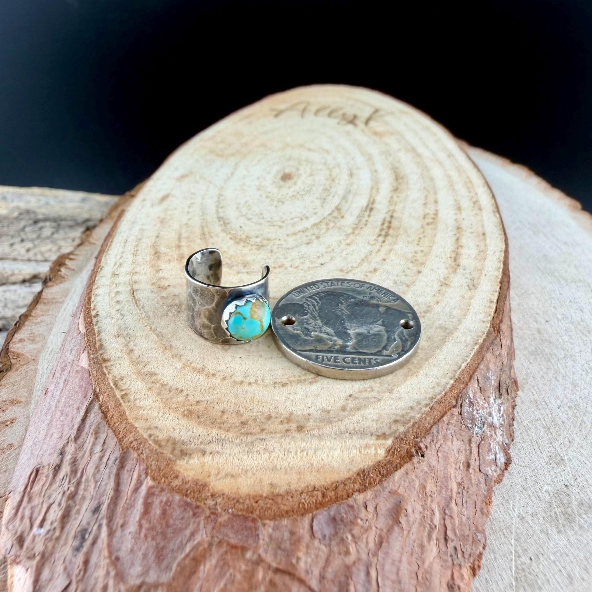 Turquoise 6mm Ear Cuff • Stylish Sterling Silver Faux Conch Wrap - No Piercing Required