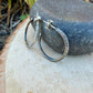 Sterling Silver Hoop Earrings • Push‑Back Post Hoops • Oxidized Swirl Pattern • Lightweight 925