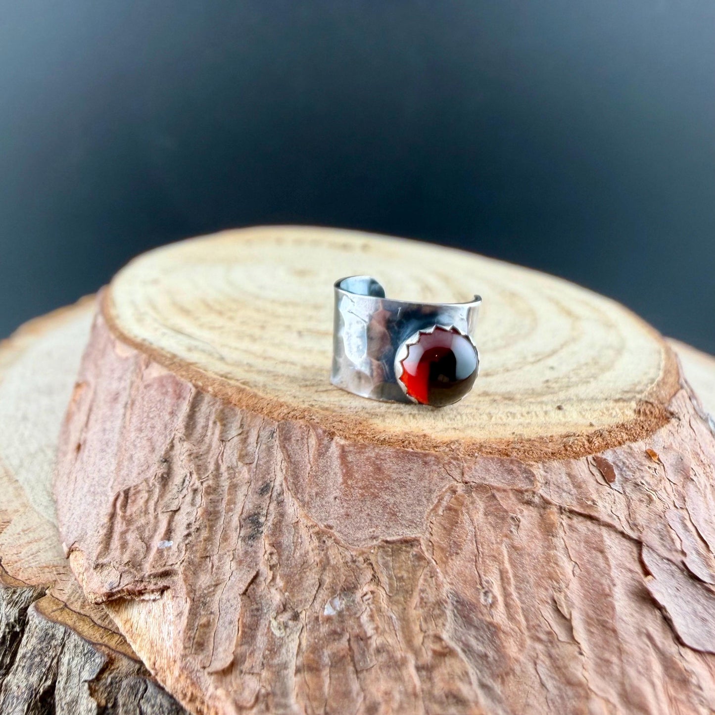 Garnet 6mm Ear Cuff • Stylish Sterling Silver Faux Conch Wrap - No Piercing Required