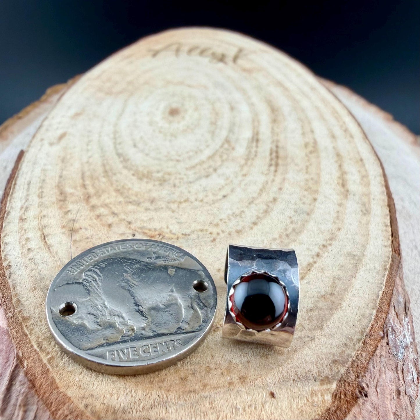 Garnet 6mm Ear Cuff • Stylish Sterling Silver Faux Conch Wrap - No Piercing Required