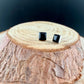 Black Onyx Stud Earrings • 5mm Square • Sterling Silver Minimalist Posts