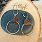 Lever Back Sterling Leather Earrings • Oxidized Twisted Rope Circles • Black or Brown