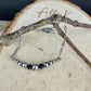 Navajo Pearl & Onyx Graduated Bar Chain Bracelet | Sterling Silver Southwest Elegance