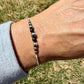 Navajo Pearl & Onyx Graduated Bar Chain Bracelet | Sterling Silver Southwest Elegance