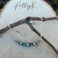 Navajo Pearl & Turquoise Graduated Bar Chain Bracelet | Sterling Silver Southwest Elegance