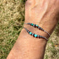 Navajo Pearl & Turquoise Graduated Bar Chain Bracelet | Sterling Silver Southwest Elegance