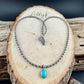 Sterling Silver Navajo Pearl Necklace • Dainty 2mm 3mm Pearls • Kingman Turquoise Pendant