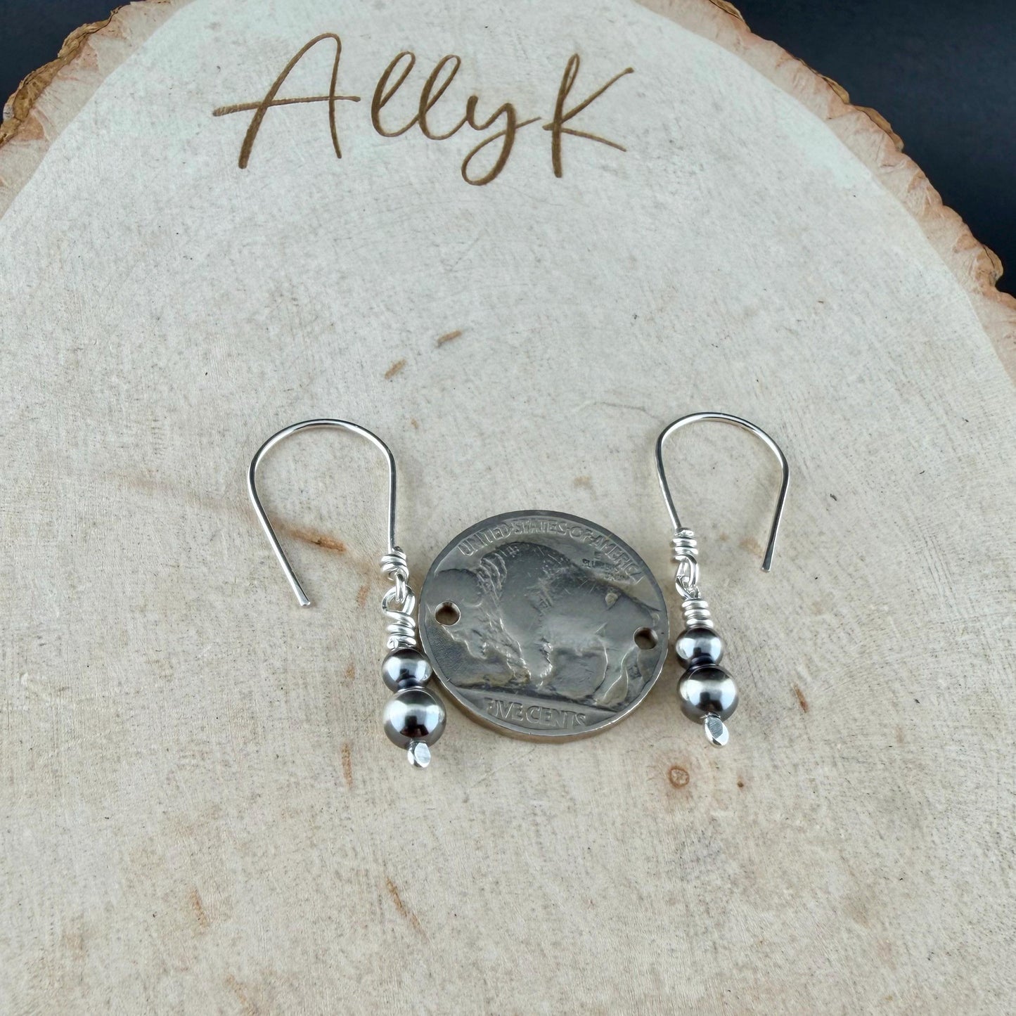 Sterling Silver Desert Pearl Earrings • Stacked 4mm 5mm Pearls • Minimal Southwest Drop